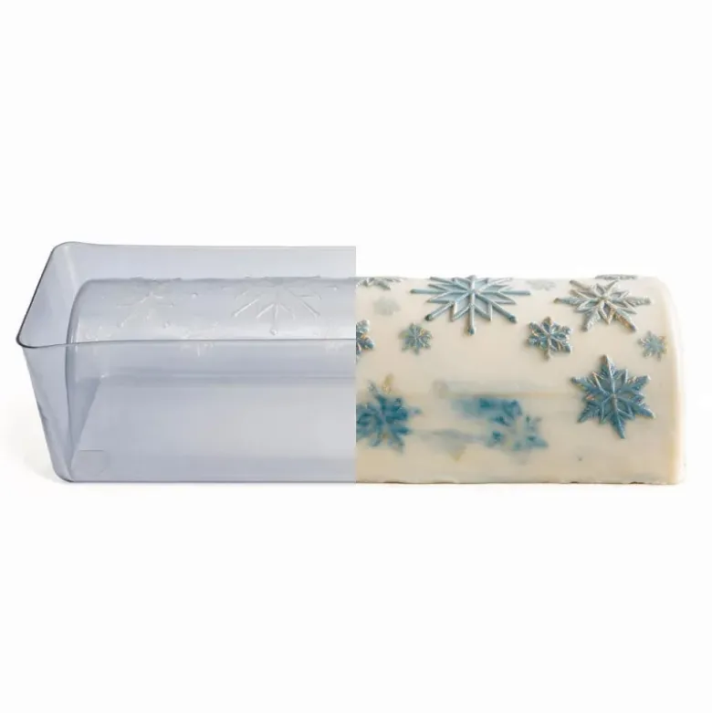 Moule à bûche PVC "Flocons"