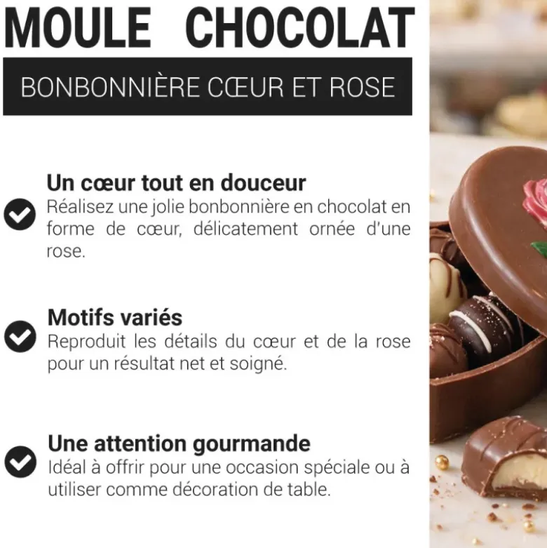 Moule bonbonnière coeur rose