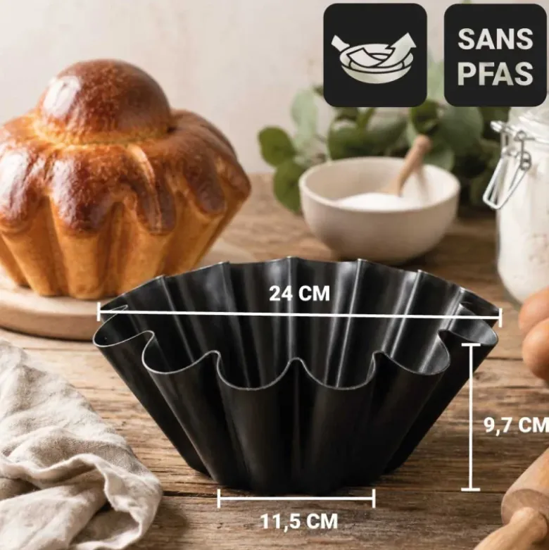 Moule à brioche en acier antiadhérent sans PFAS Ø20cm
