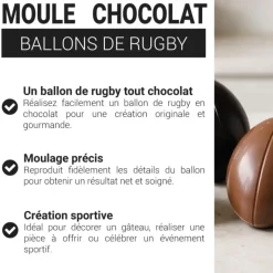 Moule à chocolat ballon de rugby
