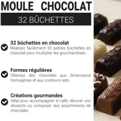 Moule chocolat 32 bûchettes