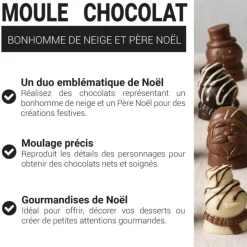Moule chocolat bonhomme de neige et père Noël