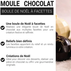 Moule chocolat Boule de Noël à facettes Patisdécor