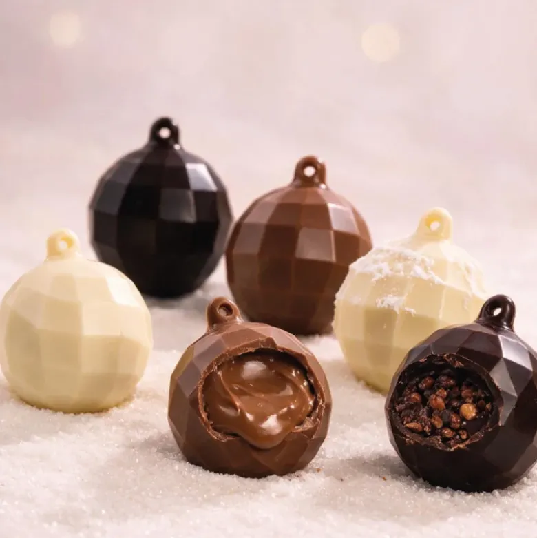 Moule chocolat Boule de Noël à facettes Patisdécor