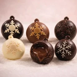 Moule chocolat 6 Boules de Noël flocons