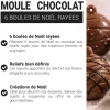 Moule chocolat 6 Boules de Noël rayées