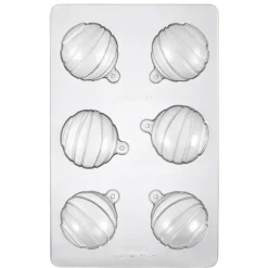 Moule chocolat 6 Boules de Noël rayées