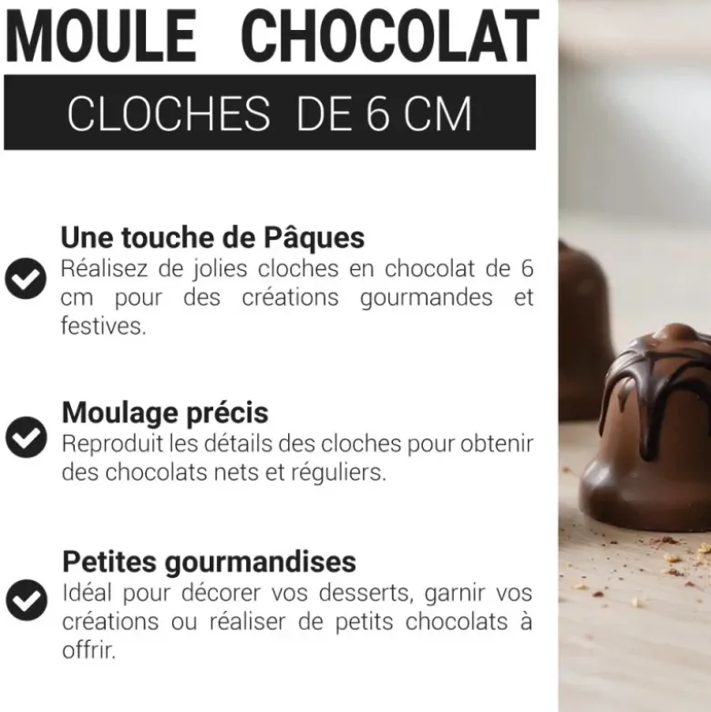 Moule chocolat cloches 6 cm
