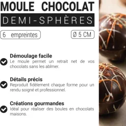 Moule chocolat demi sphère 5 cm