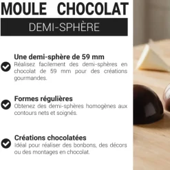Moule chocolat demi-sphère 59 mm
