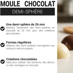 Moule chocolat demi-sphère 26 mm
