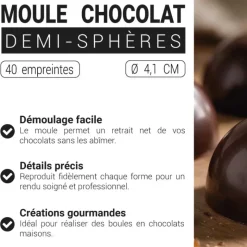 Moule chocolat demi-sphères 41 mm