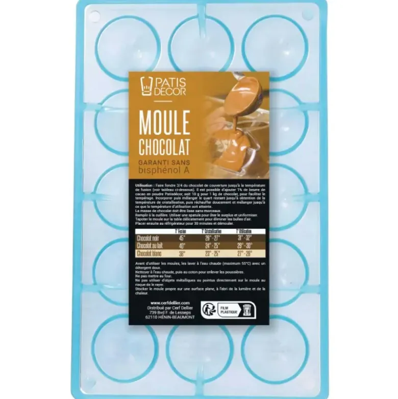 Moule chocolat demi-sphères 41 mm