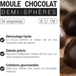 Moule chocolat demi-sphères 21 mm