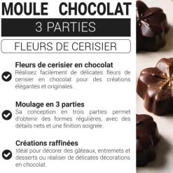 Moule chocolat en 3 parties fleurs de cerisier