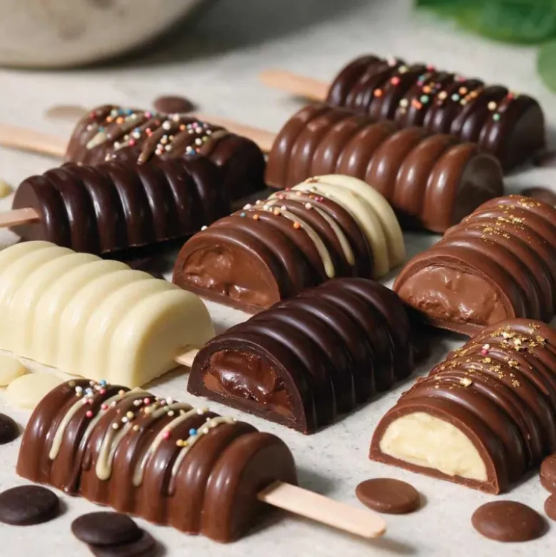 Moule chocolat en 3 parties glaces à spirales