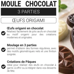 Moule chocolat en 3 parties oeufs origami