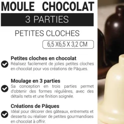 Moule chocolat en 3 parties Petites cloches