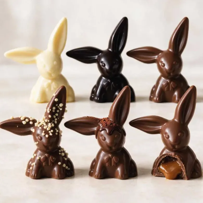 Moule chocolat 2 lapins oreilles 10 cm
