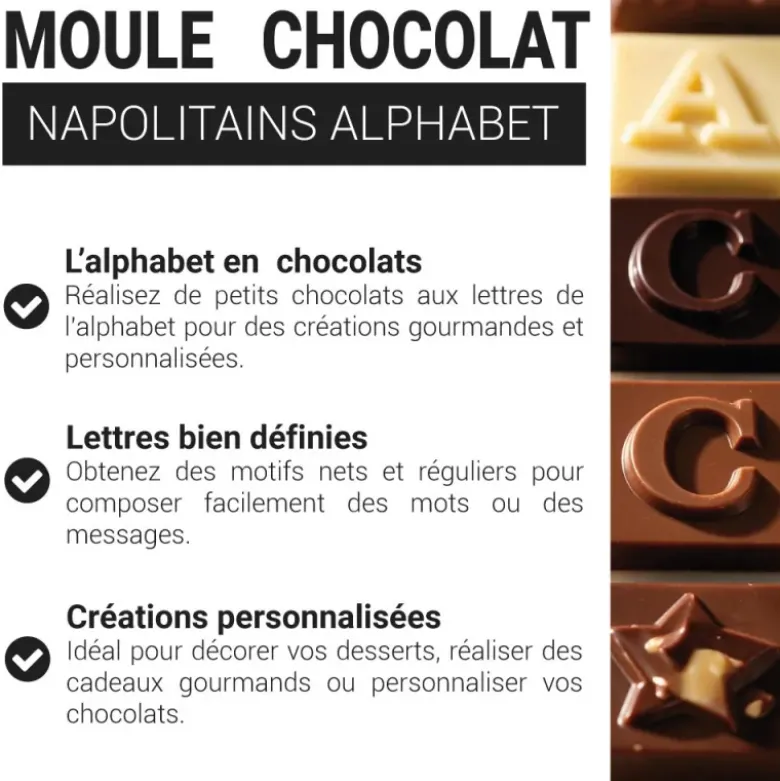 Moule chocolat Napolitains Alphabet