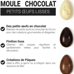 Moule chocolat oeufs lisses 5,5 cm Patisdécor