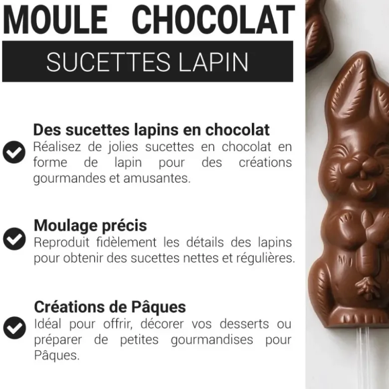 Moule Chocolat Sucettes Lapin