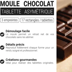 Moule chocolat tablette asymétrique