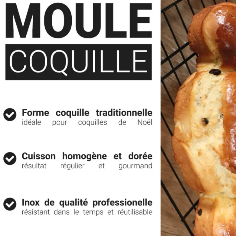 Moule Coquille de Noël inox