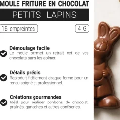 Moule friture en chocolat petits lapins 4 g