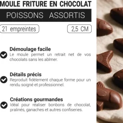 Moule fritures en chocolat poissons assortis