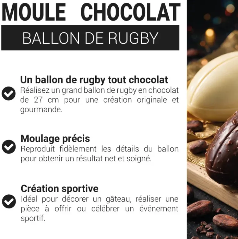 Moule grand ballon de rugby