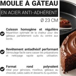 Moule à gâteau en acier antiadhérent sans PFAS Ø23cm