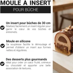 Moule à insert à bûche silicone 30 cm