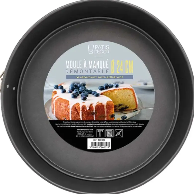 Moule à manqué démontable antiadhésif- diamètre 24 cm