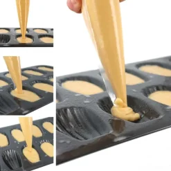 Moule 20 mini-madeleines en acier antiadhérent sans PFAS 4x3cm