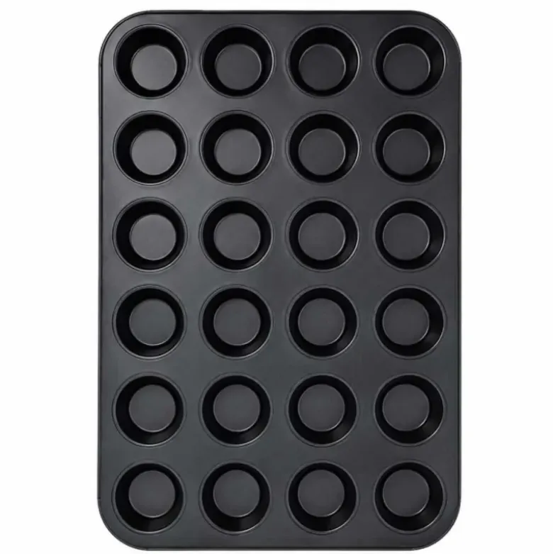 Moule 24 mini-muffins en acier antiadhérent sans PFAS Ø4,5cm
