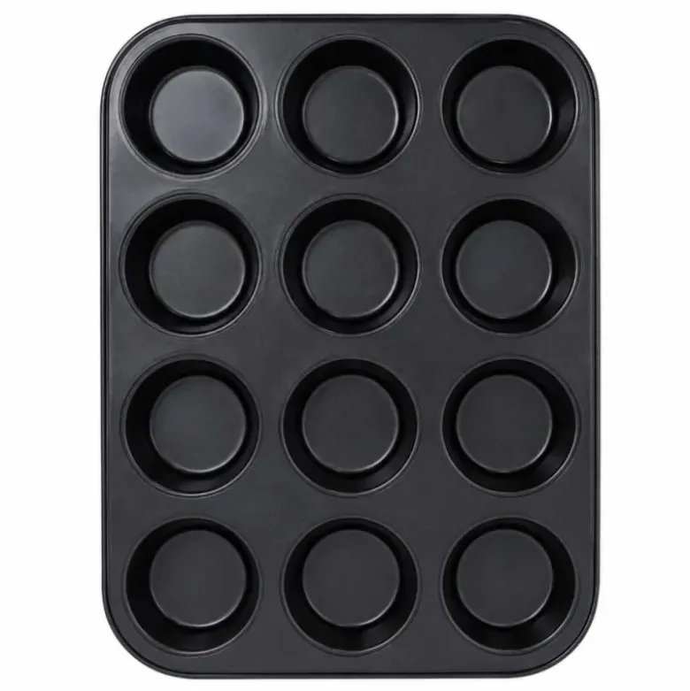 Moule 12 muffins en acier antiadhérent sans PFAS Ø6,8cm