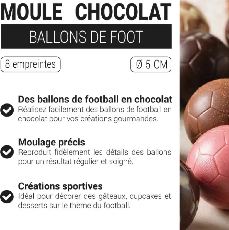 Moule petits ballons de foot 5 cm