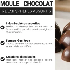 Moules chocolat demi sphères assortis (x6)