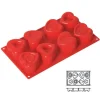 Moule silicone 8 coeurs stylisés