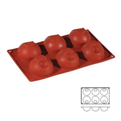 Moule silicone 6 demi-sphères