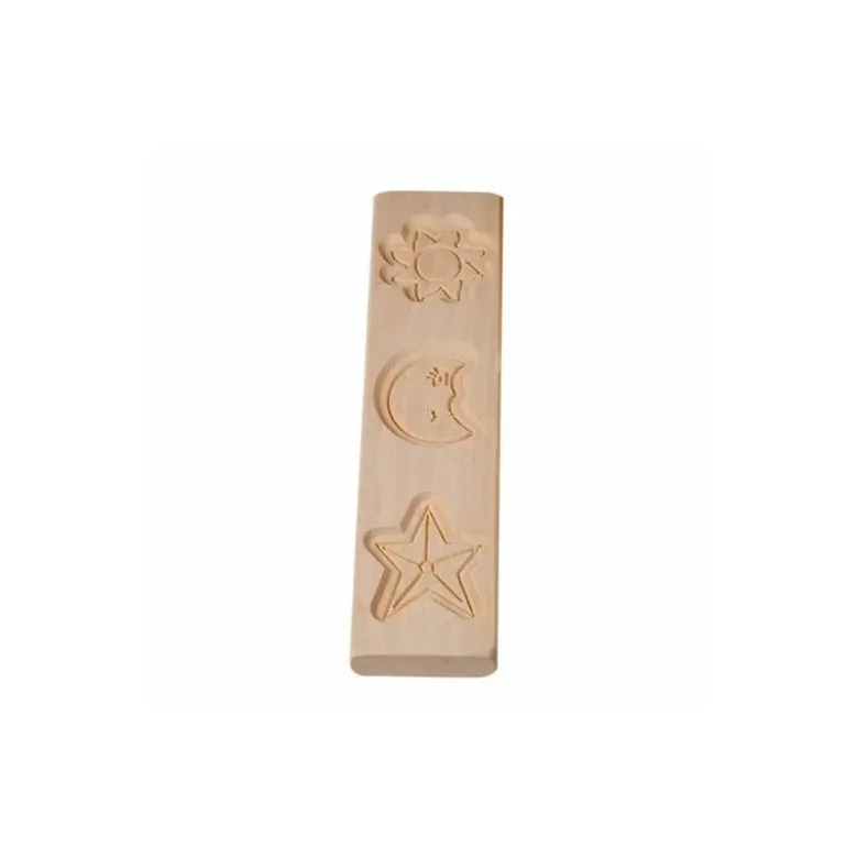 Moule à spéculoos en bois 3 astres