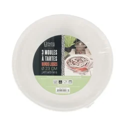 Moules à tartes jetables 23 cm Patisdécor (x3)