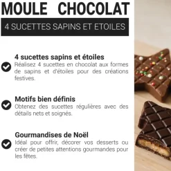 Moule 4 sucettes Sapins et Etoiles