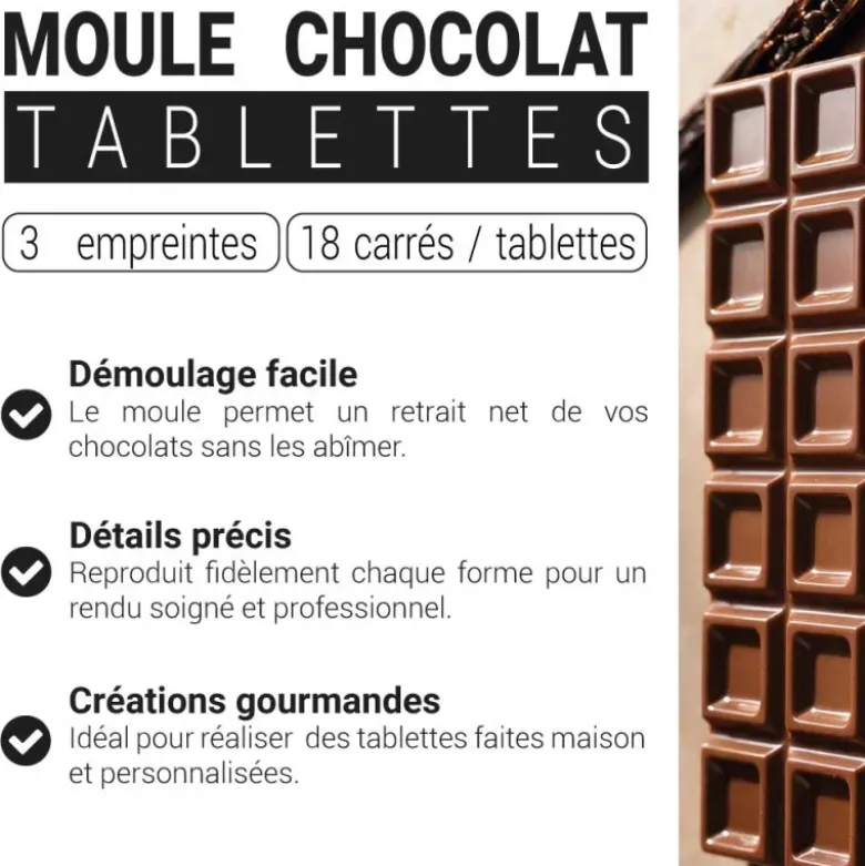 Moule 3 tablettes chocolat 100 g