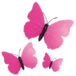Papillons roses aimantés assortis (x3)
