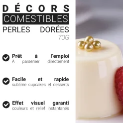 Perles dorées comestibles Ø 5 mm 70 g