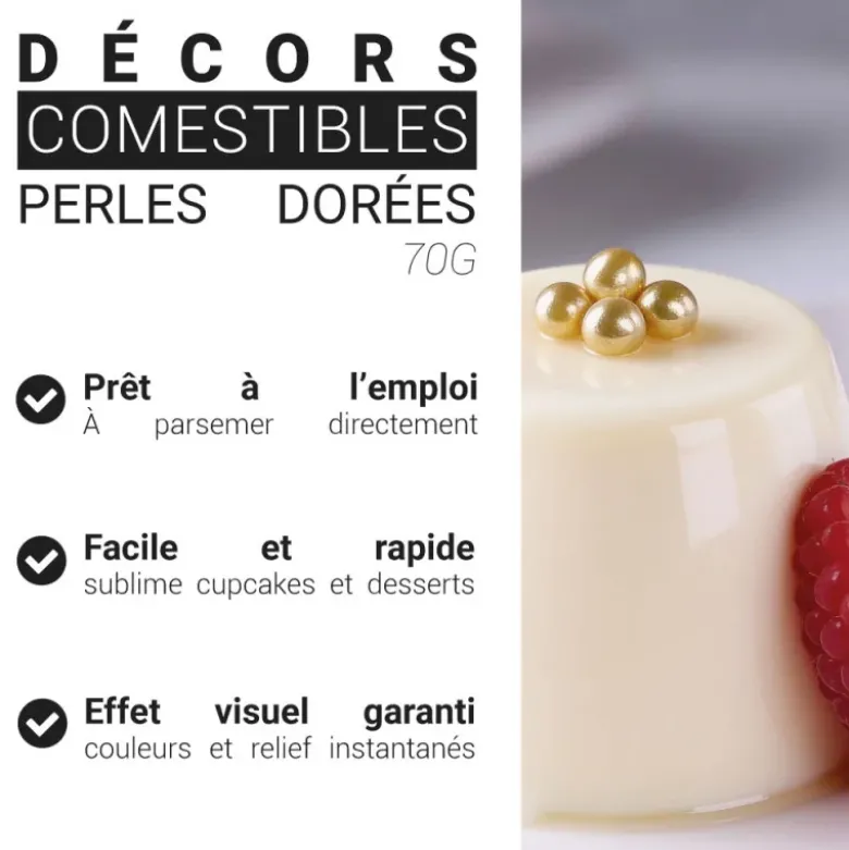 Perles dorées comestibles Ø 5 mm 70 g