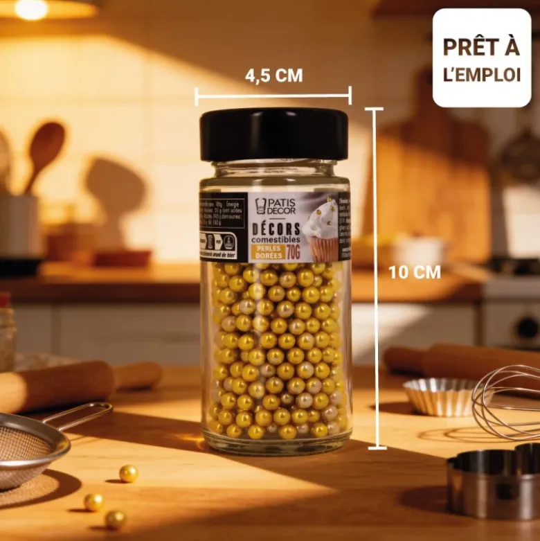 Perles dorées comestibles Ø 5 mm 70 g
