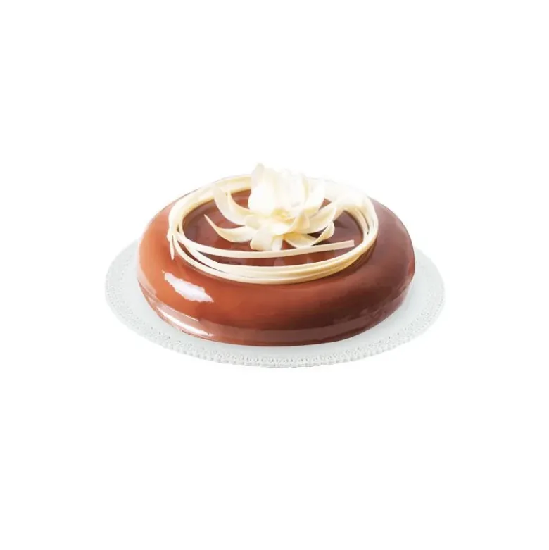Plateau dentelle rond blanc